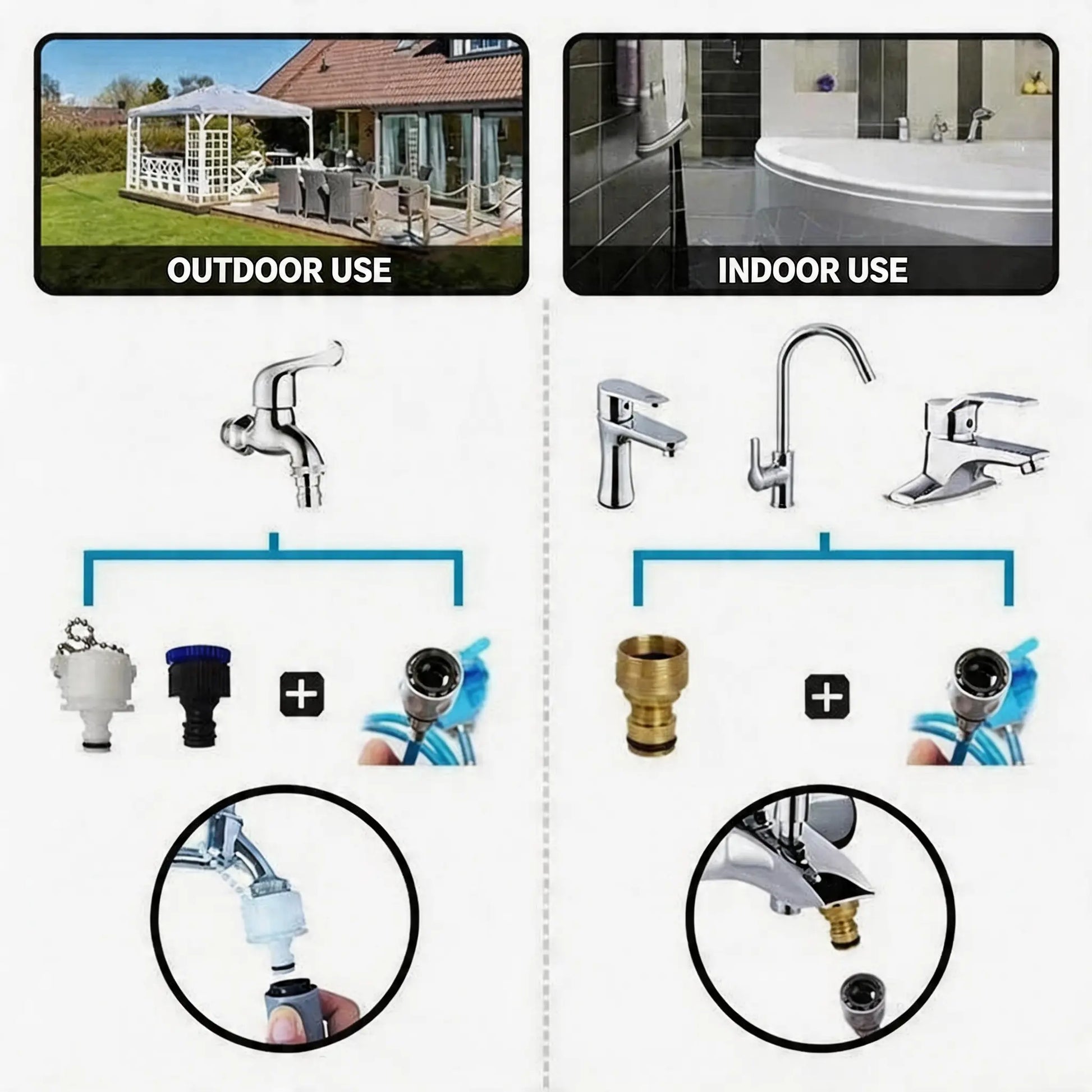 2-In-1 Dog Shower Attachment with Aqua Massage and Dual Shine Technology - Slip-On Hose for Indoor/Outdoor Pet Bathing and Grooming - Efficient Home Cleaning Solution, Blue