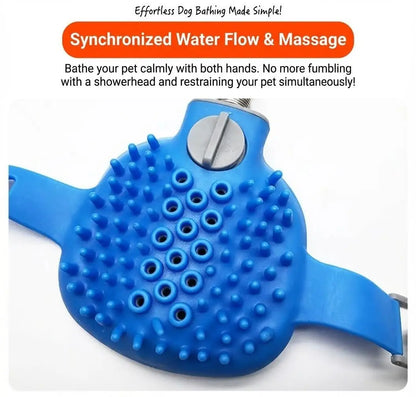 2-In-1 Dog Shower Attachment with Aqua Massage and Dual Shine Technology - Slip-On Hose for Indoor/Outdoor Pet Bathing and Grooming - Efficient Home Cleaning Solution, Blue